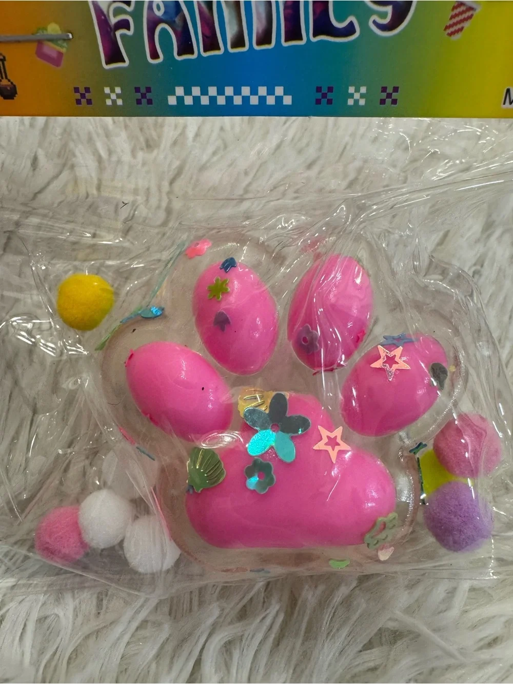 Pink Paw Plush Puzzle Toy